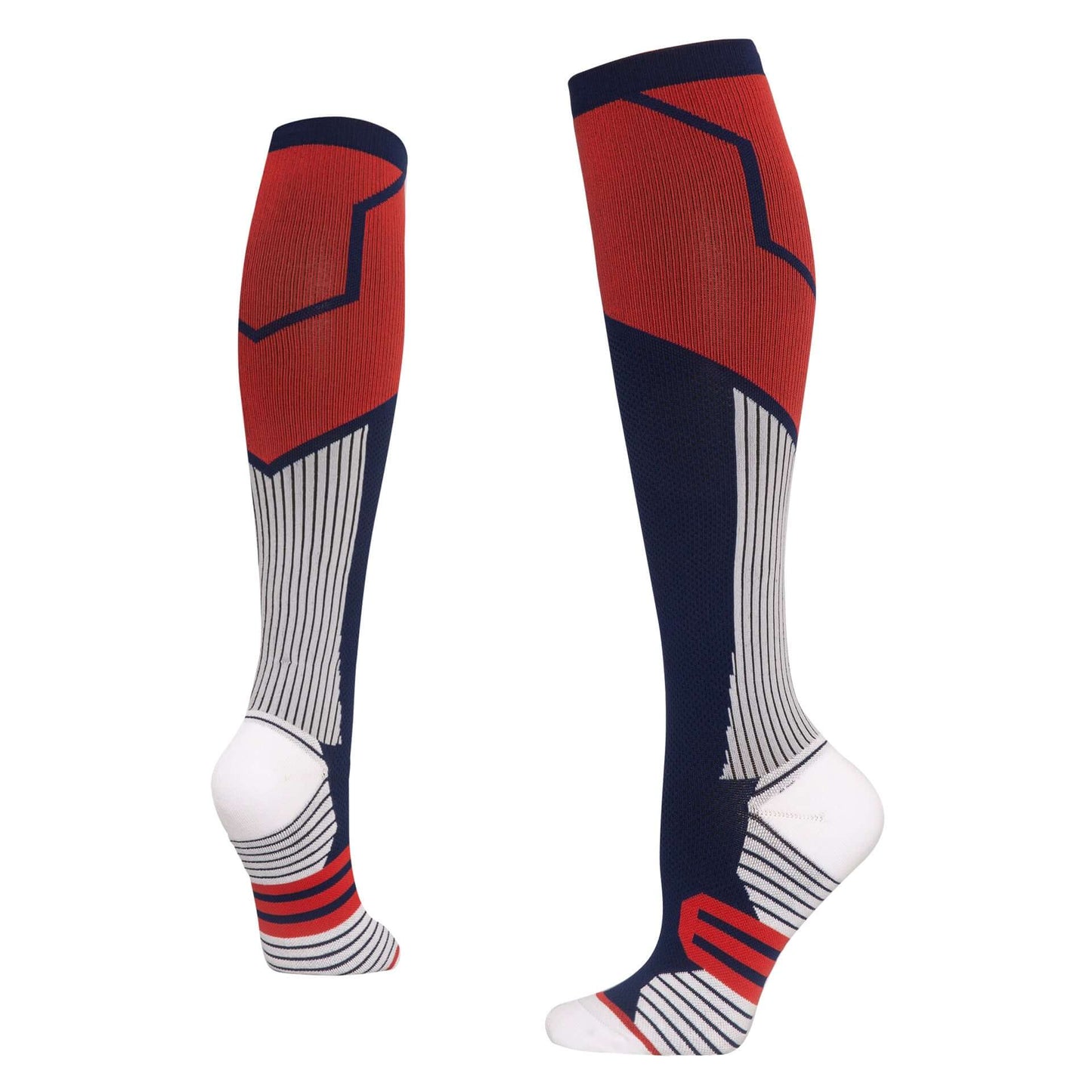 Athletic Over the Calf Sports Pressure Socks - Anti-Slip, Sweat Absorbing & Anti-friction