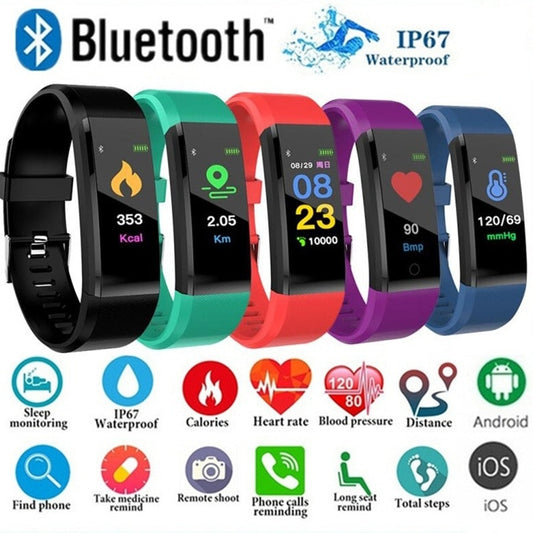 Dynamic Bluetooth Smart Watch Plus - Heart Rate Monitor, Fitness Tracker Bracelet with Waterproof Wristband