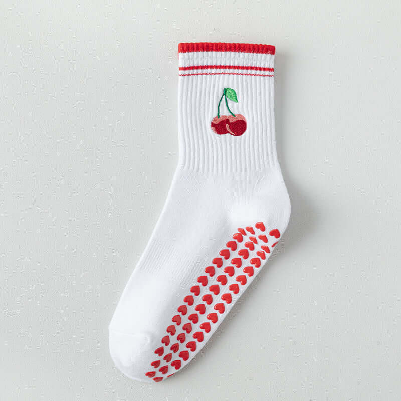 Hip Fun Graphics White Cotton Yoga Socks 🧘‍♀️🧦 for Women