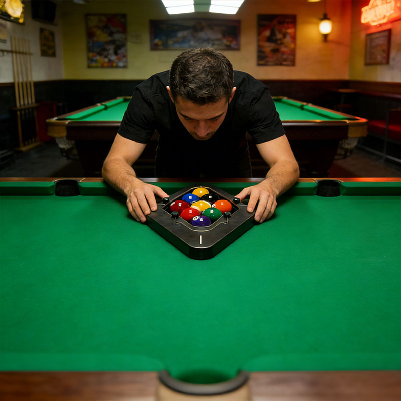 Professional Billiard Ball Rack - Tournament-Quality with Zero-Gap Precision Solid Wood 8-Ball & 9-Ball Pool Rack