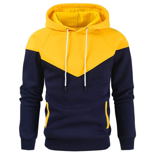 Color Block Pullover Hoodie with Accent Trim Kangaroo Pockets