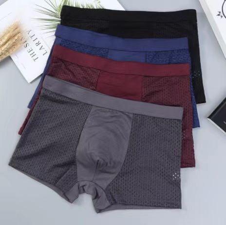 Men's Solid Ice Silk Antibacterial Underwear - Popular Sporty Breathable Comfort 🩳