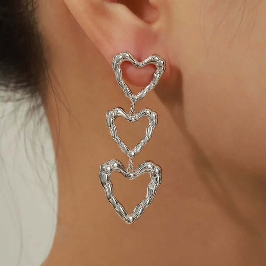 Gorgeous Gold or Silver Titanium Steel Heart Earrings ❤️ Great for Gifts !