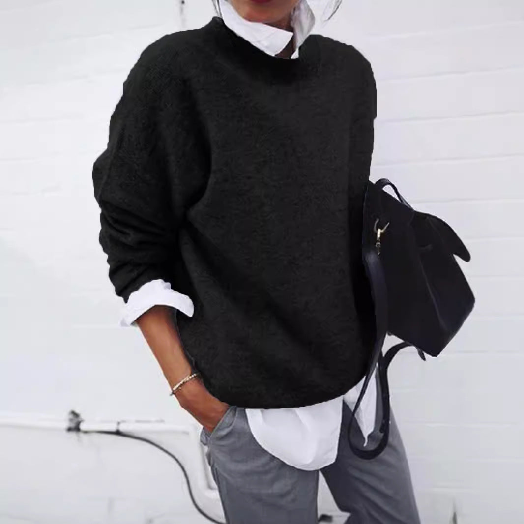 Women's Beautiful Basics Casual Sweater - Loose Fit Warm Polyester Pullover ♨️