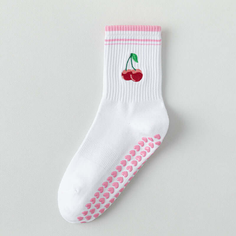 Hip Fun Graphics White Cotton Yoga Socks 🧘‍♀️🧦 for Women