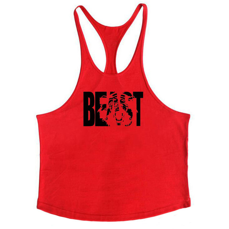 Men's Popular BEAST Tank Top - Fitness Sports Vest Slim Shoulder Strap Cotton Gym Tank Top 🏋️‍♀️💪