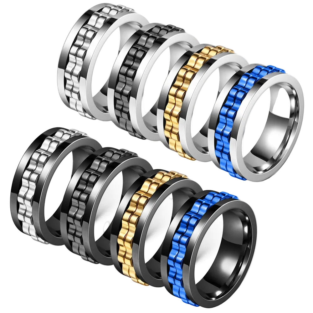 Exclusive Stainless Steel Unique Stress-Relief Ring - Anti-Anxiety Gear