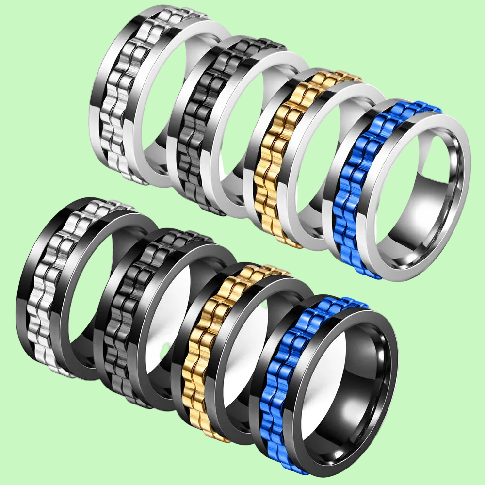 Exclusive Stainless Steel Unique Stress-Relief Ring - Anti-Anxiety Gear