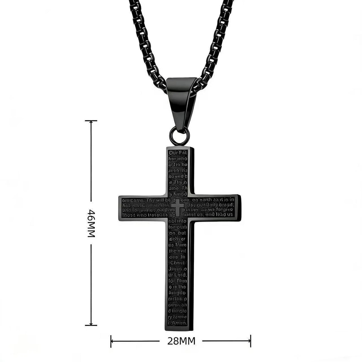 Lord's Prayer Cross Necklace | Titanium Steel Keepsake
