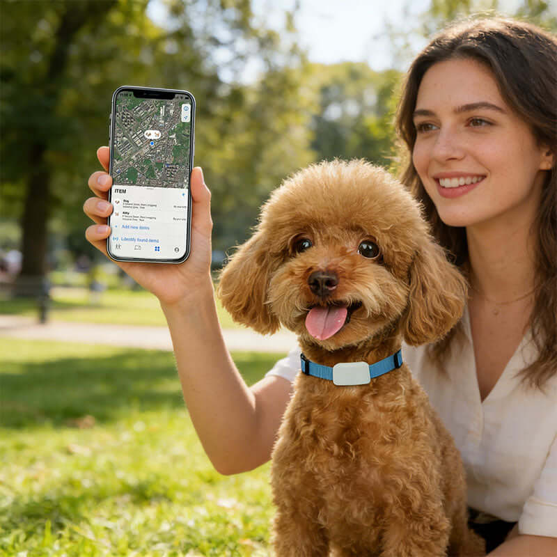 Real-Time GPS Pet Tracker - Long-Range Global Capability Waterproof Collar with Activity Alert, Compatible with Apple's Free Find My network