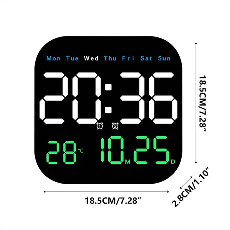 Retro Large Display Digital LED Wall Clock with Alarm, Timer & Remote Control - Living Room Attraction !