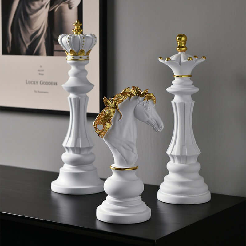 Giftable Chic Resin Chess Ornaments - Wine Cabinet Chess Pieces Home Decor 👑 🎁