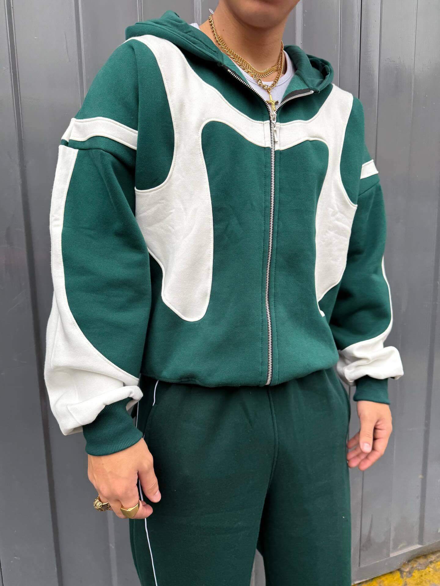 Men's Fashion Patchwork Hooded Jacket - Popular Warm Zip Up Seasonal Essentials