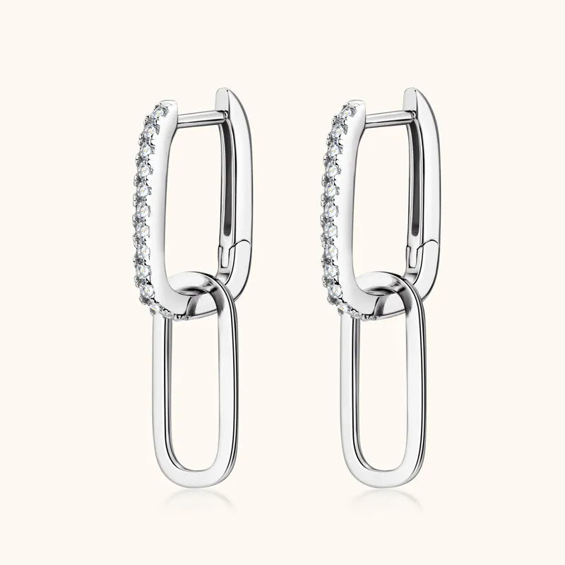 Women's Luxurious 925 Sterling Silver Moissanite Earrings - Beautiful Geometric Styling 😍