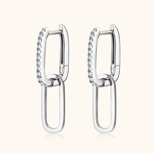 Women's Luxurious 925 Sterling Silver Moissanite Earrings - Beautiful Geometric Styling 😍