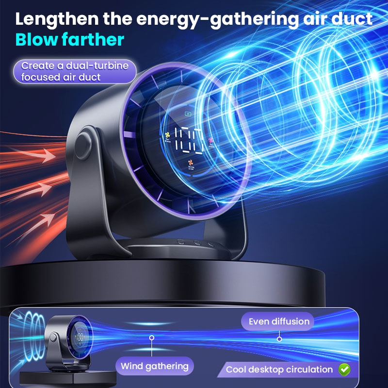 Hip Design Turbo Desktop Fan for Home - 100 High-Speed Circulating Settings Turbo Airflow