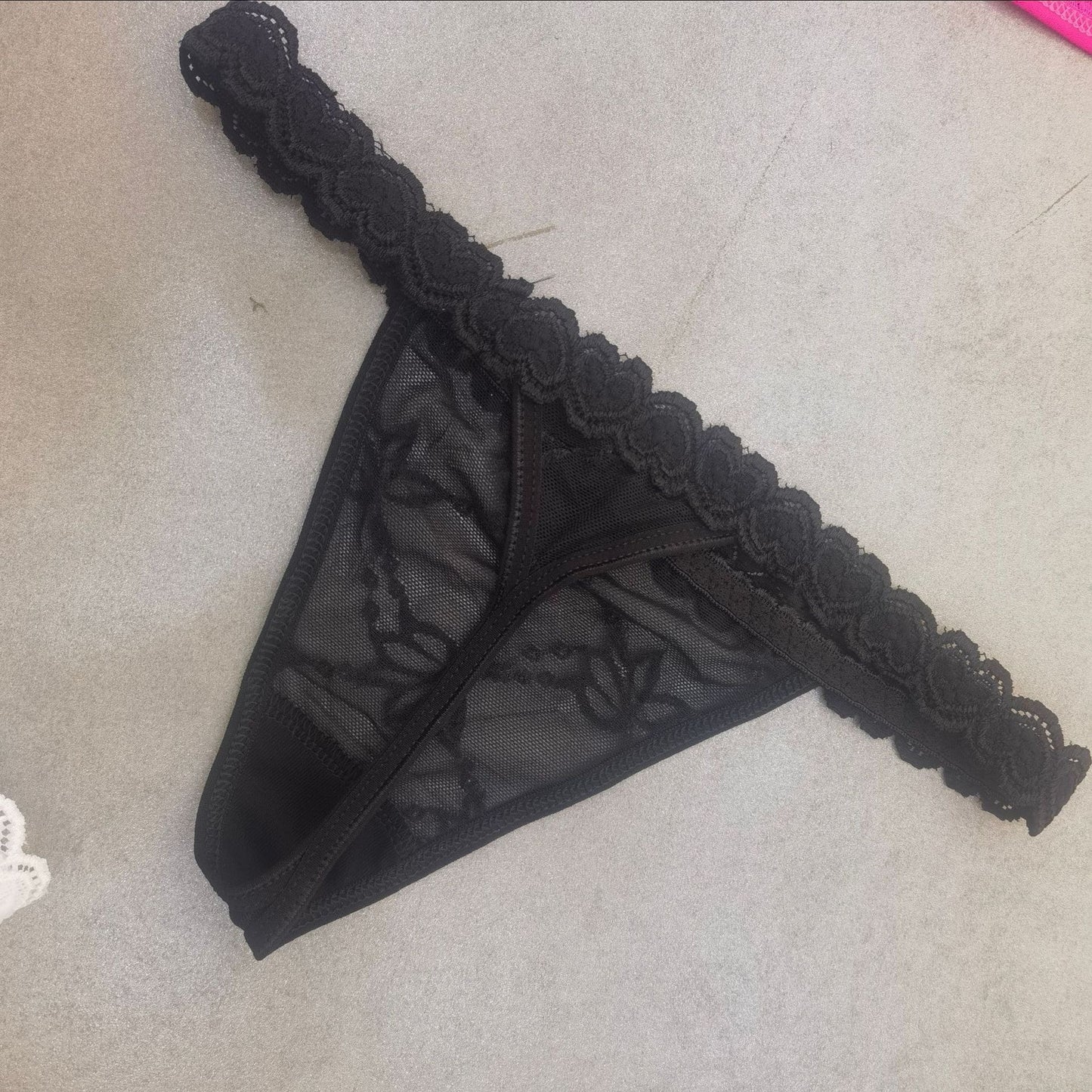 Women's Colorful Sexy DIY Metal Rhinestone Letter Thong - Provocative and Playful Lace Panties 🌈
