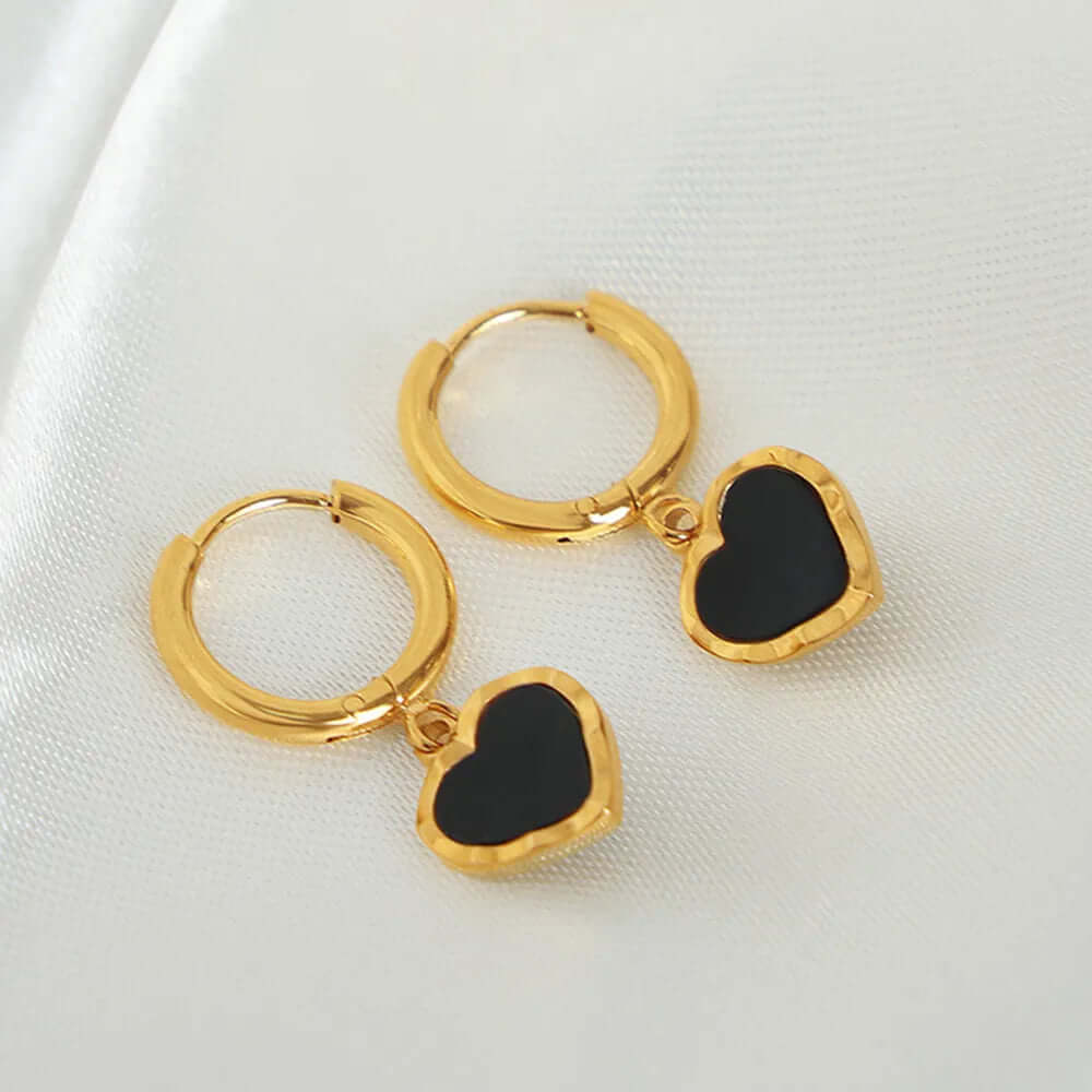 Gorgeous Giftable 💝 18K Gold-Plated Heart Drop Earrings - Titanium Steel