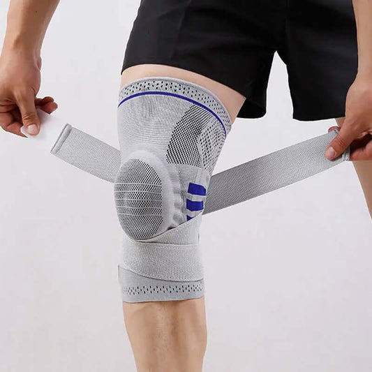 Professional Knee Brace with Detachable Elastic Belt - Silica Gel Knee  Compression Support