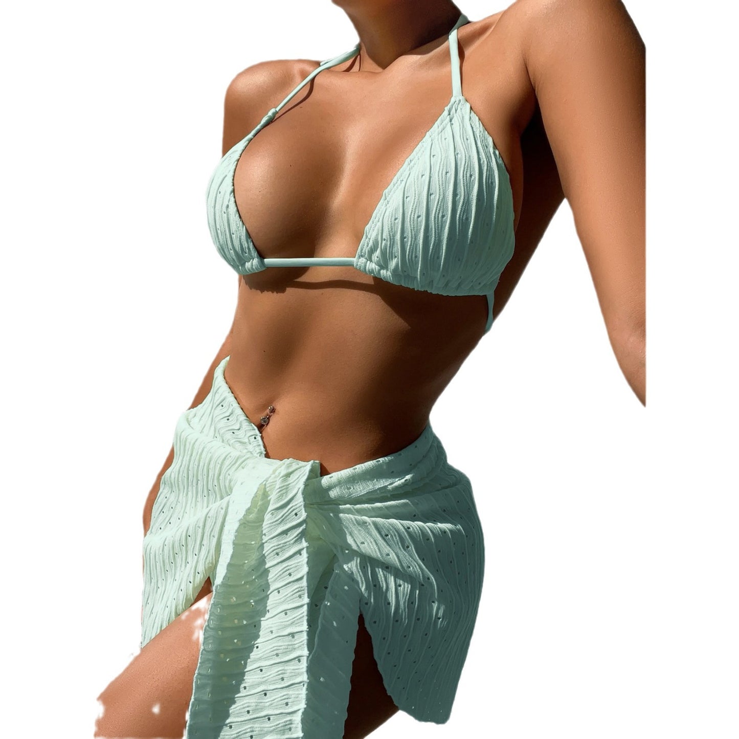 Super Sexy 3pc. Swimsuit SET - Popular Backless Solid Color Bikini & Skirt in Fabulous Color Options 🌈