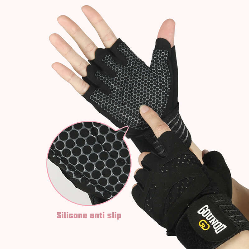 Popular Professional Fitness Gloves - Silicone Anti-Slip Grip, Breathable & Wear-resistant Half Finger Style 🧤