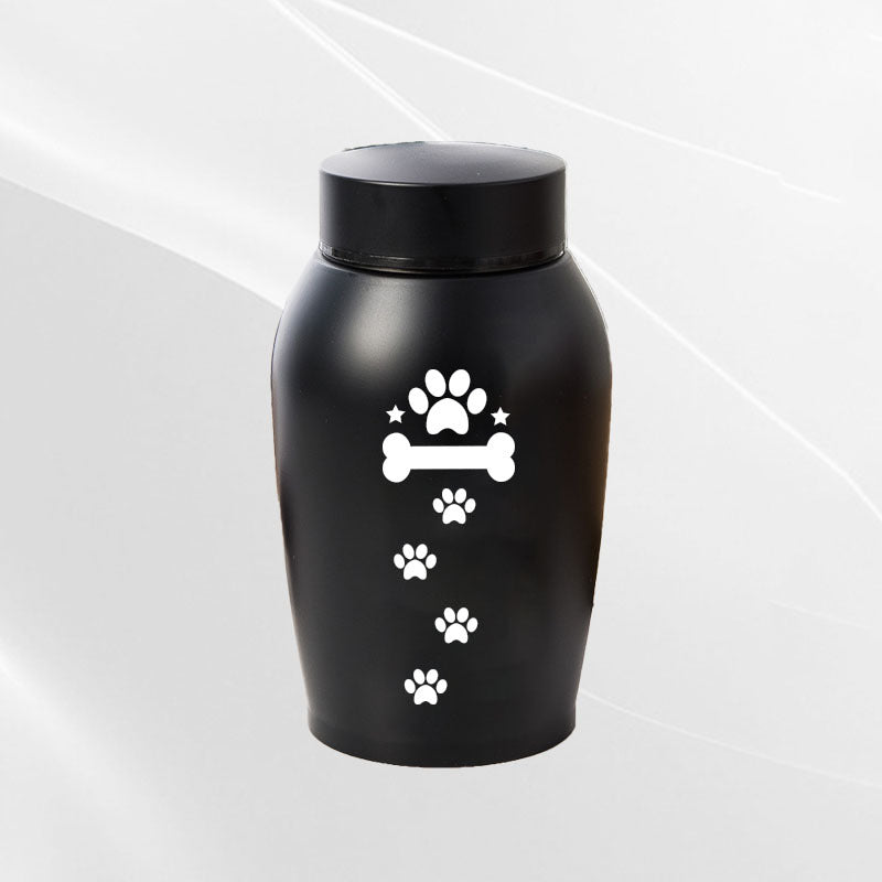 Durable Stainless Steel Pet Memorial Urn 🐾 Black Portable & Moisture-Proof Ash Keepsake Designed for Small Pets