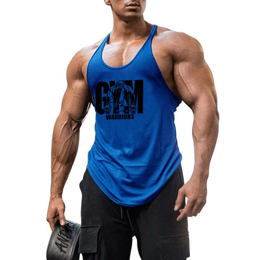 Men's Popular Fitness Tank Top 🏋️‍♀️ GYM WARRIORS Sporty Thin Shoulder Strap Workout Gear