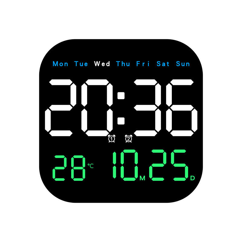 Retro Large Display Digital LED Wall Clock with Alarm, Timer & Remote Control - Living Room Attraction !