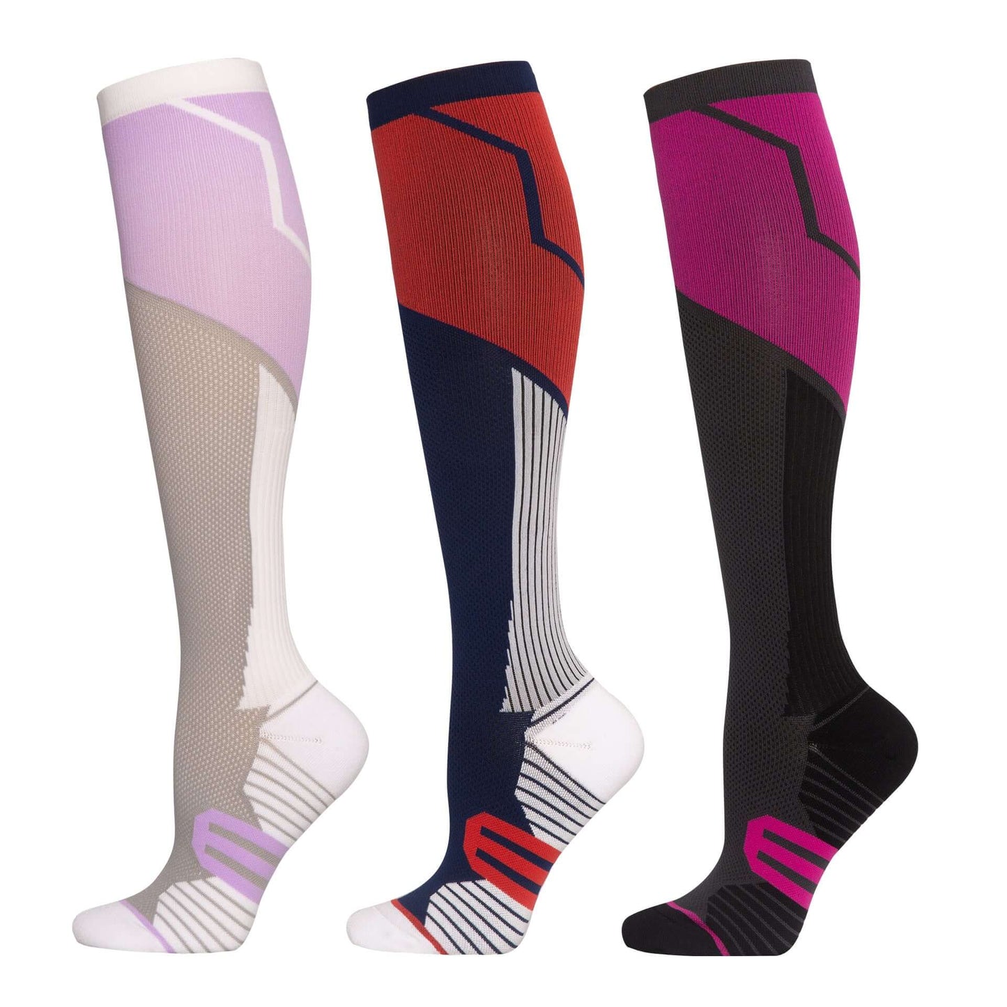 Athletic Over the Calf Sports Pressure Socks - Anti-Slip, Sweat Absorbing & Anti-friction