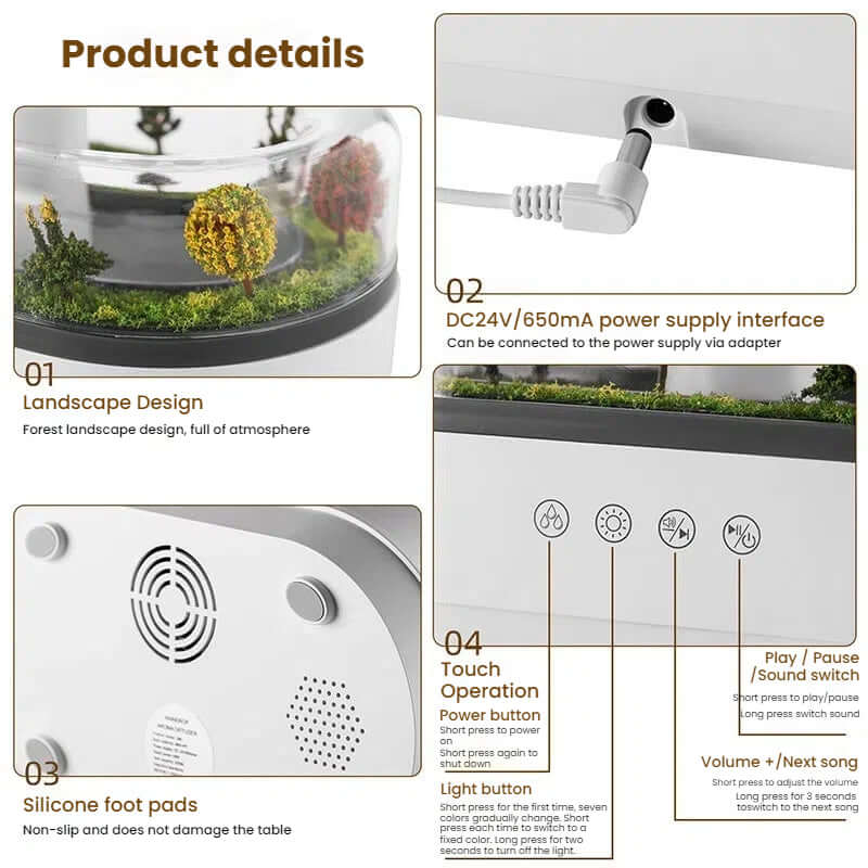 Beautiful Raindrop Style Aroma Humidifier with Gradient Lighting, White Noise, & Essential Oil Diffusion for Home