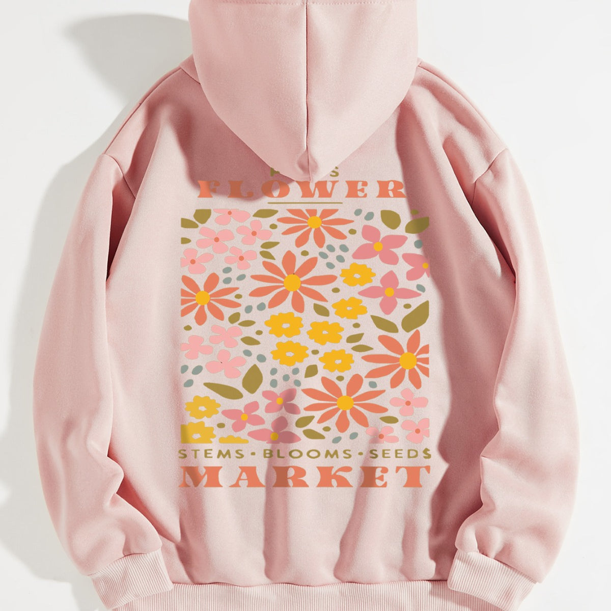 Trendy Oversized Floral Back Design Women's Hoodie 🌸