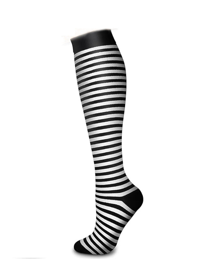 Women's Calf Length Compression Sports Socks - Anti-Slip, Sweat-absorbent, Solid & Polka Dots