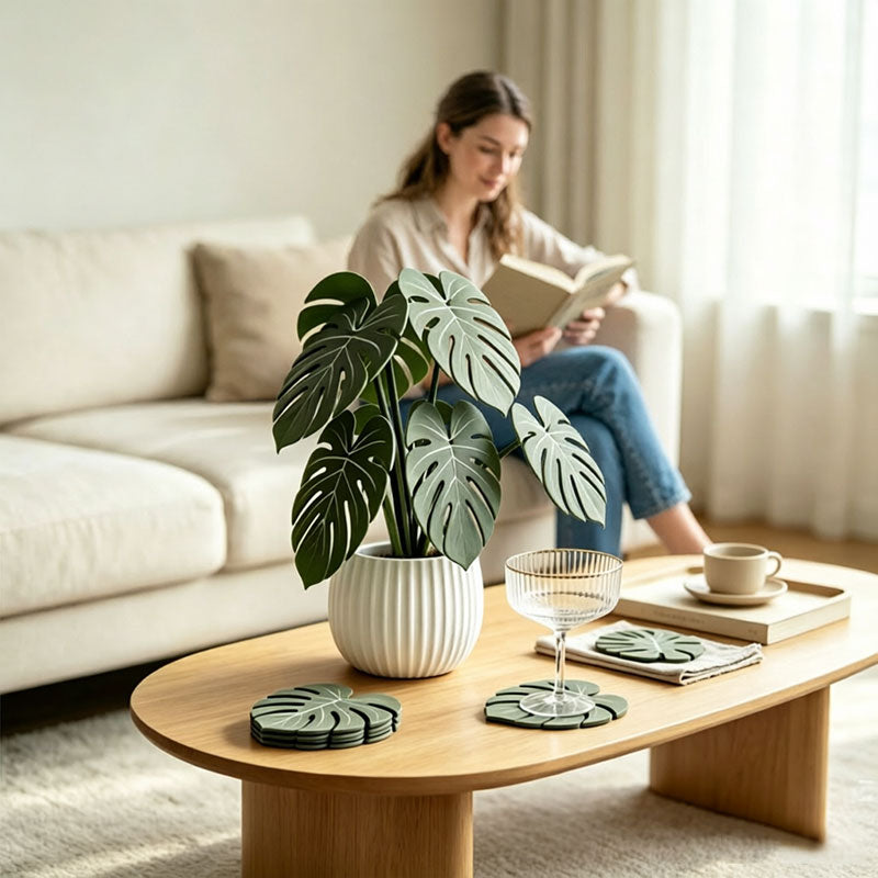 3D Printed Monstera Plant-Vase-Leaf Coaster Set 💝