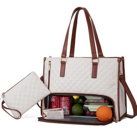 LARGE 2 Bags-in-1 Travel Tote - Laptop & Insulated Lunch Bag Ideal for Business, Nursing, Student & Daily Needs