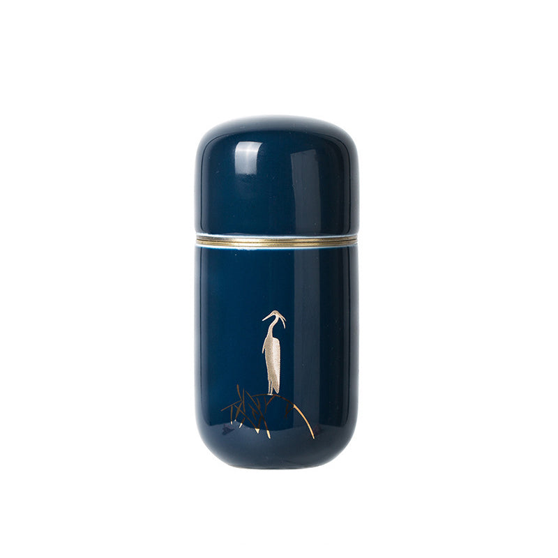Japanese Ceramic Tea Jar - Vintage Appeal Mini Tea Storage Container