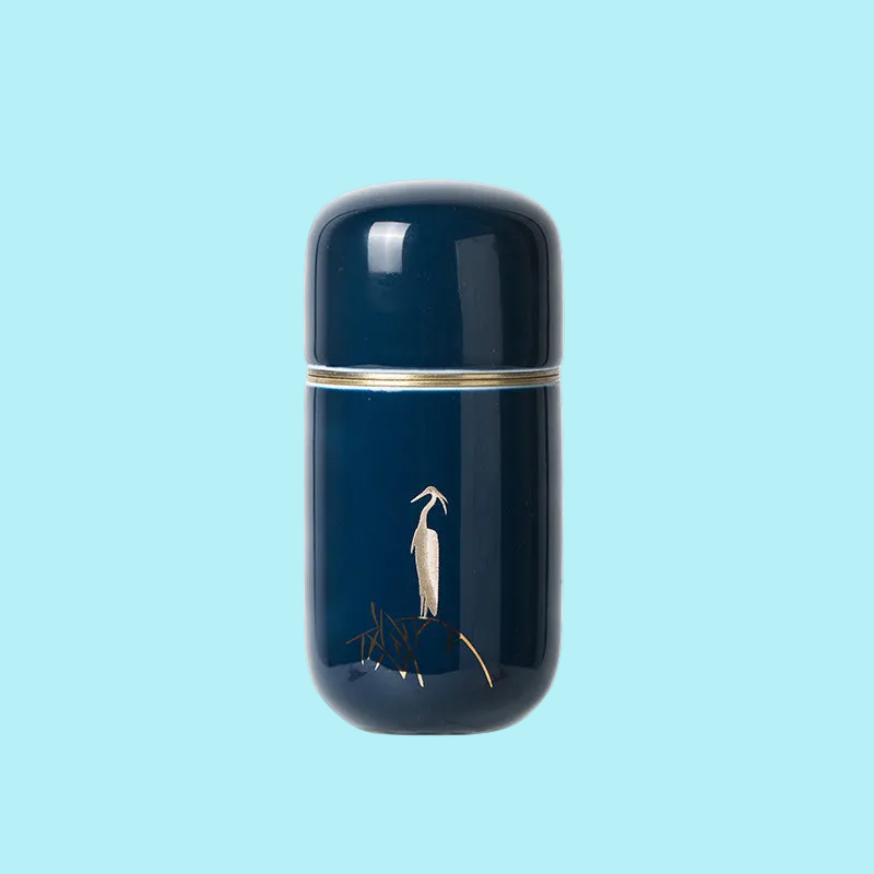 Japanese Ceramic Tea Jar - Vintage Appeal Mini Tea Storage Container