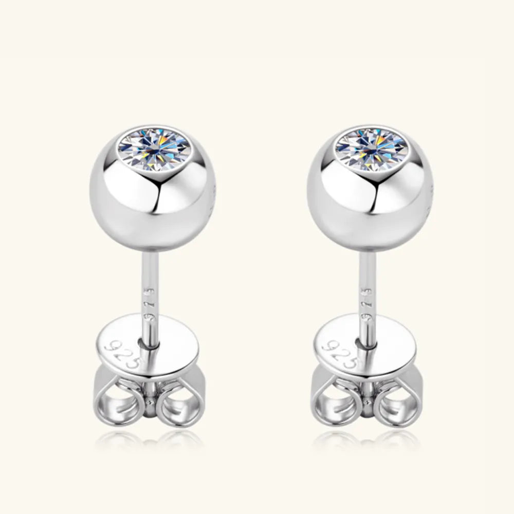 Elegant Moissanite 925 Gold and Sterling Silver Stud Earrings