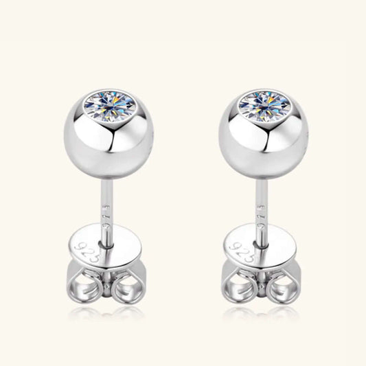 Elegant Moissanite 925 Gold and Sterling Silver Stud Earrings
