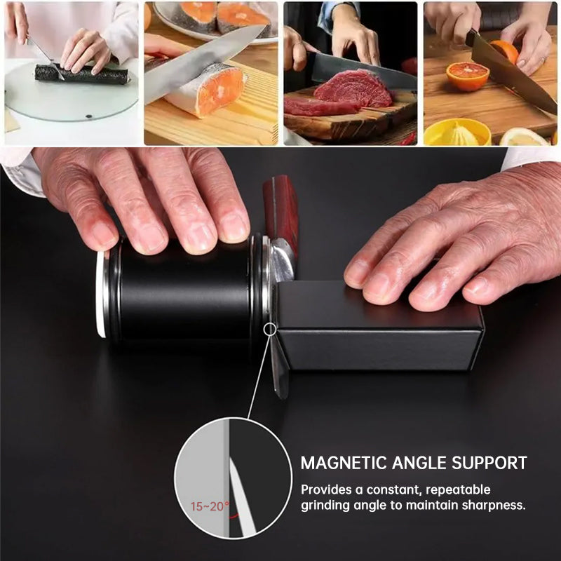 15° & 20° Knife Sharpener Kit - Magnetic Rolling Sharpening Tool with Grinding Stones * Chef Ready ! 👨‍🍳