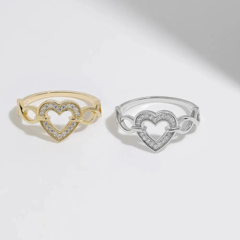 Gorgeous 925 Sterling Silver Heart Ring in Gold or Silver Plated Elegance