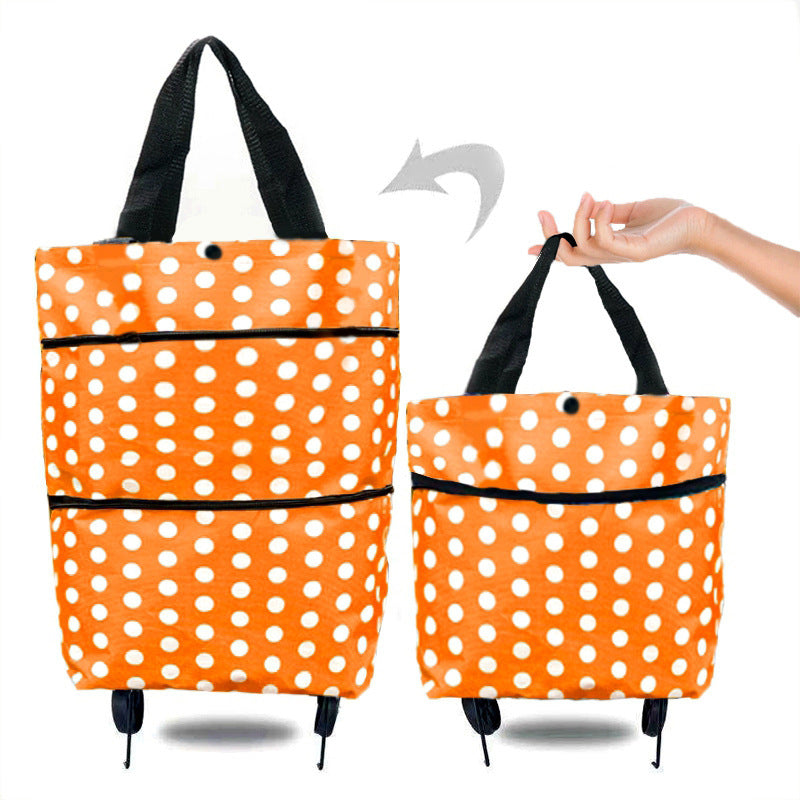 Portable Foldable Shopping Cart with Wheels - Clever Backpack Style Travel Trolley for Groceries & Storage