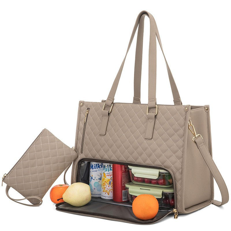 LARGE 2 Bags-in-1 Travel Tote - Laptop & Insulated Lunch Bag Ideal for Business, Nursing, Student & Daily Needs