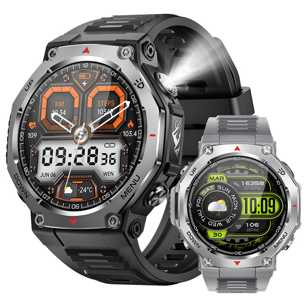 Premium KT85 Smart Watch - DEEP Waterproof Bluetooth Call, Flashlight, Heart Rate, Oximeter, Step Count & More !