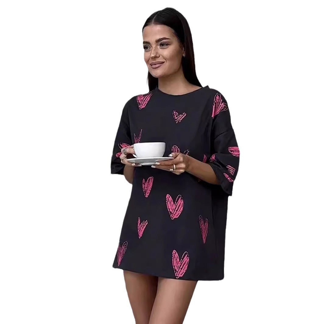 Cute Love Printed T-shirt & Nightie 😍 Hand-painted T-shirt Displays Love and Warmth ! 💝