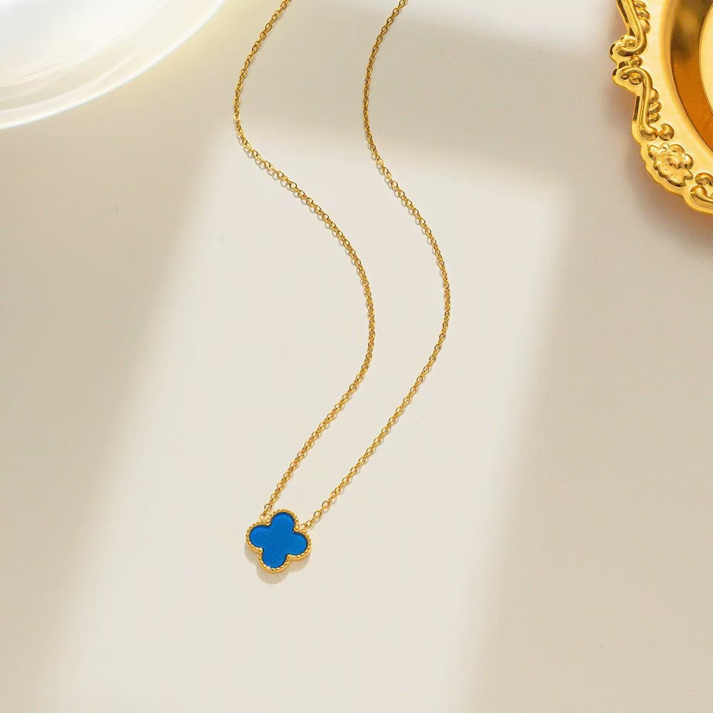 Gorgeous 4pc. Titanium Steel Jewelry SET - Great Value Floral Necklace + Bracelet + Earrings + Ring in Beautiful Colors