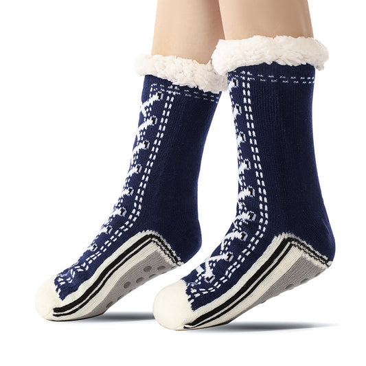Women's Extra-Warm Plush Floor Socks - Sneakers Style Calf Length Ultra-thick with Warm Lamb's Fur ♨️🧦