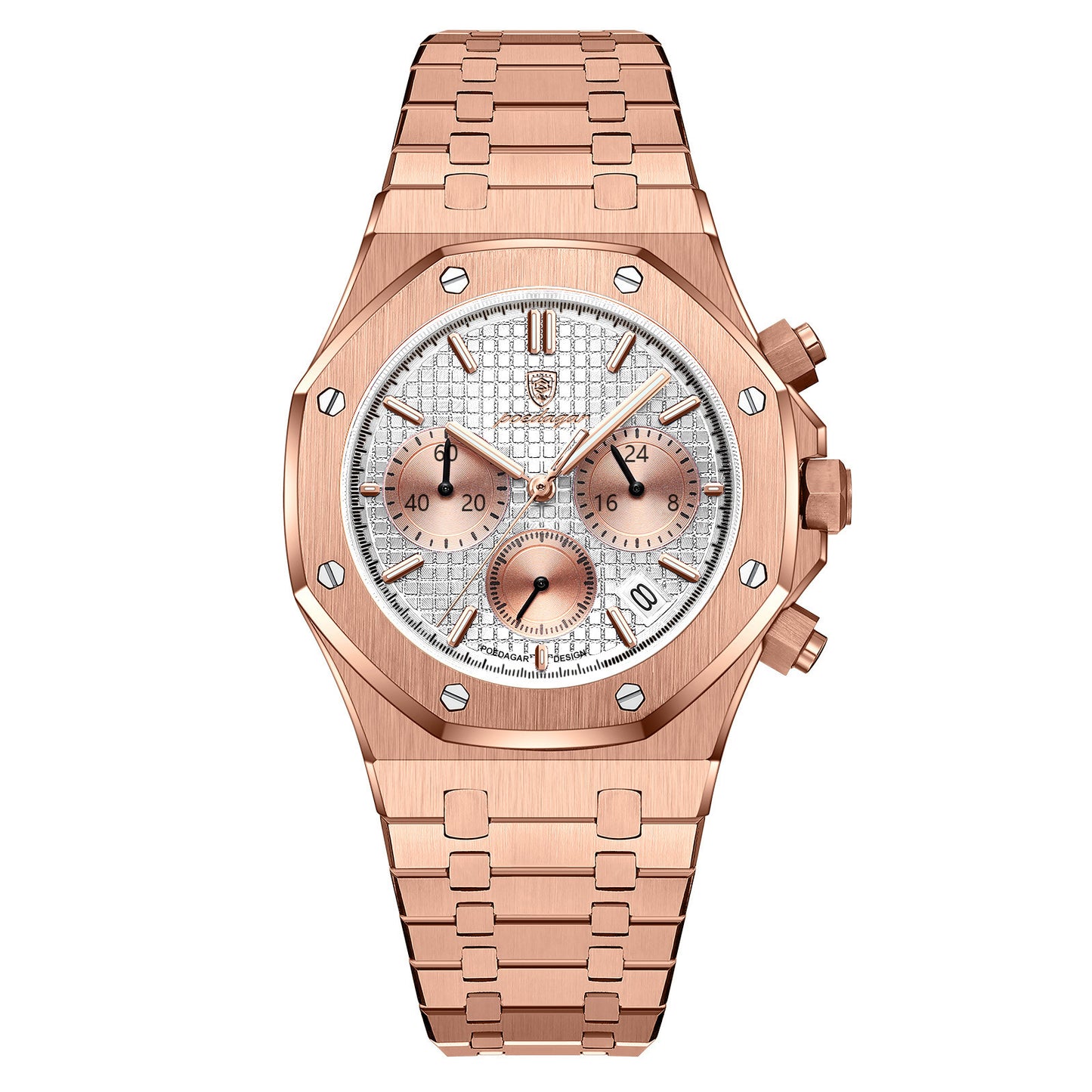 Men's Top End Classy Business Watch - Giftable Double Push Button Stainless Steel Chronograph ⌚️🎁