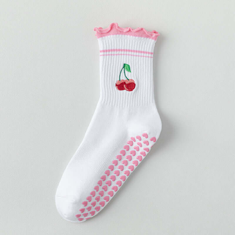 Hip Fun Graphics White Cotton Yoga Socks 🧘‍♀️🧦 for Women