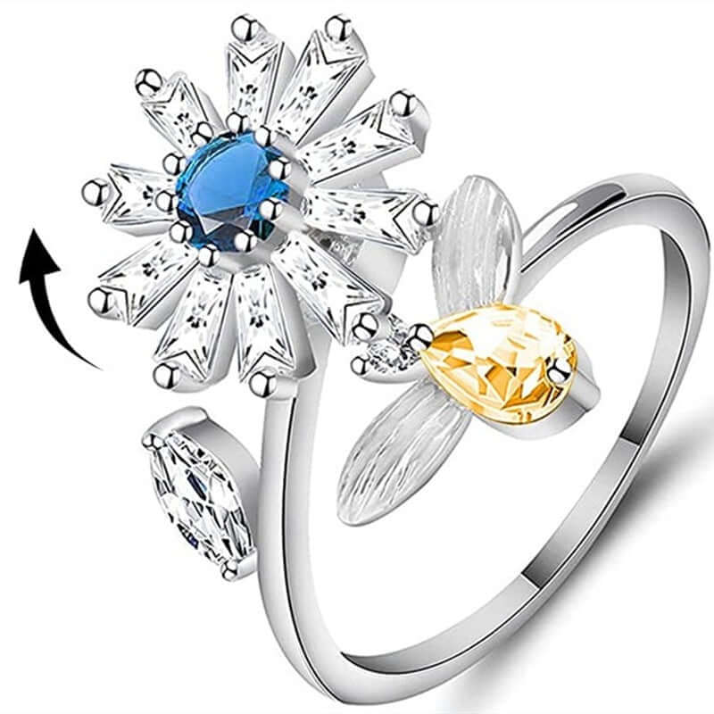 Gorgeous 6 pc. Silver Plated Rings Set - Adjustable Sizing Anxiety Rings 💍 Great Gift ! 🎁