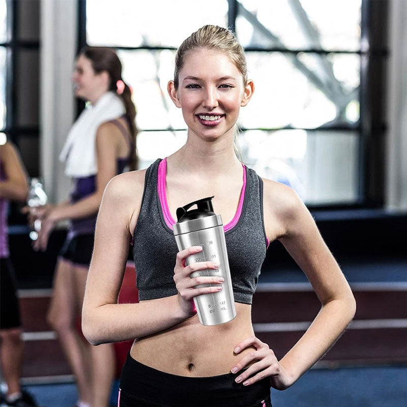 Sleek Durable 304 Stainless Steel Protein Shaker Bottle with Mixing Ball - Leak-Proof for Fitness & Sports ❄️♨️